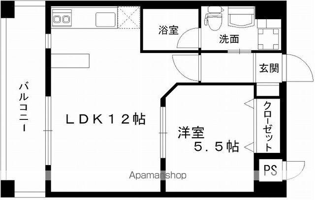 レジディア熊本辛島(1LDK/12階)の間取り写真
