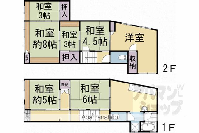 京都市烏丸線 丸太町駅(京都市営) 徒歩13分 2階建 築57年(7DK)の間取り写真