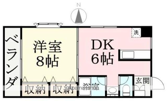 ウエストアネックス(1DK/2階)の間取り写真