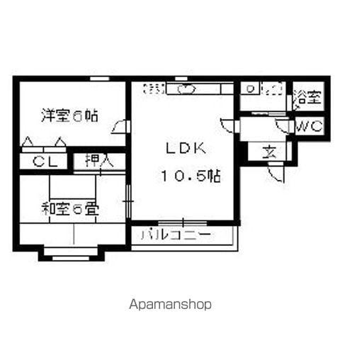 グリーンハウス(2LDK/2階)の間取り写真