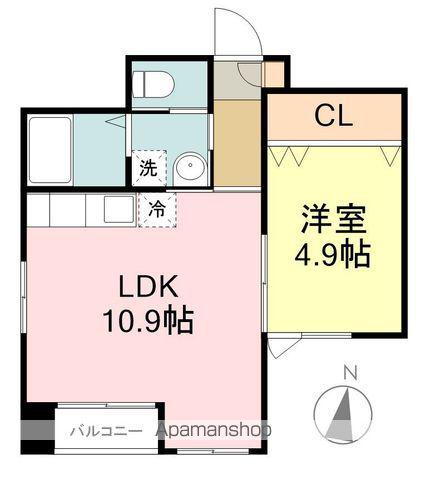 CORSO S 2613(1LDK/7階)の間取り写真
