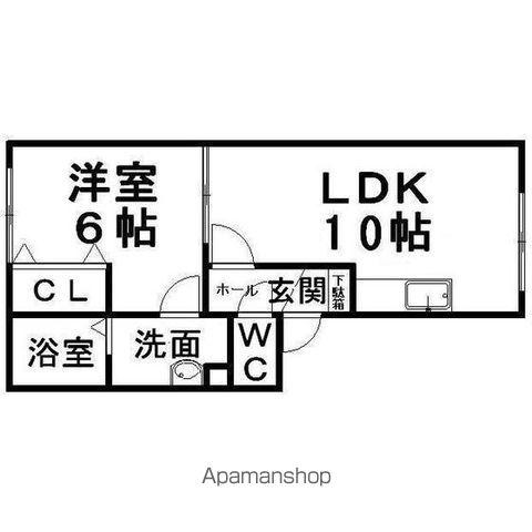 メーヴェ(1LDK/2階)の間取り写真