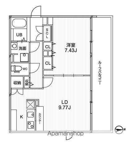 PASEO HIGASHI SHINJUKU(1LDK/4階)の間取り写真