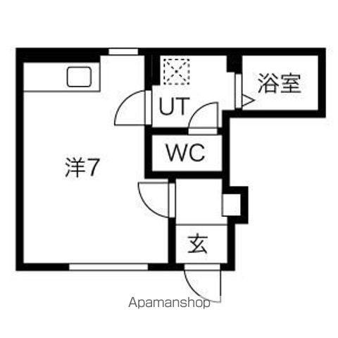 ドミール幸(ワンルーム/1階)の間取り写真