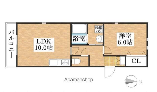 ベルメゾン3(1LDK/2階)の間取り写真