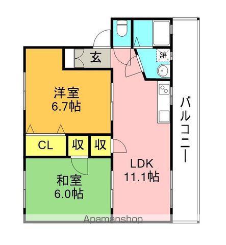 コォーリングマンション Ⅱ(2LDK/2階)の間取り写真