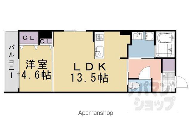 アベニュー堀川六角(1LDK/1階)の間取り写真