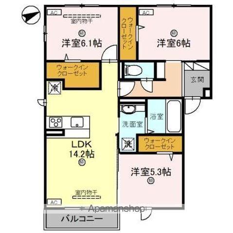 SOLEIL LEVANT(3LDK/2階)の間取り写真