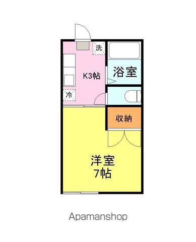 ハイツ渡辺B(1K/1階)の間取り写真