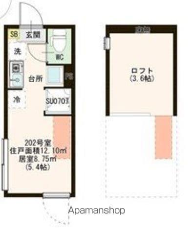 AMEN CORNER 堀切(ワンルーム/2階)の間取り写真