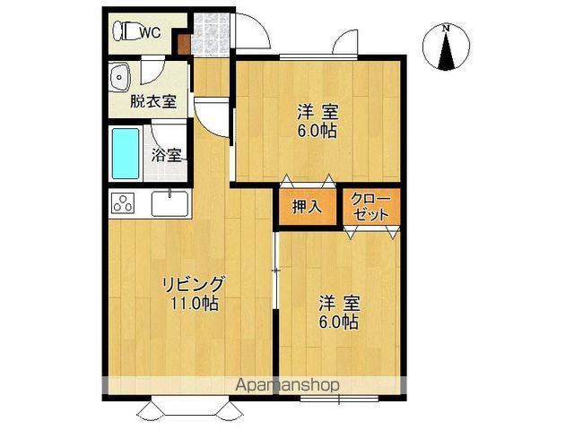 根室本線 西帯広駅 徒歩25分 1階建 築21年(2LDK/1階)の間取り写真