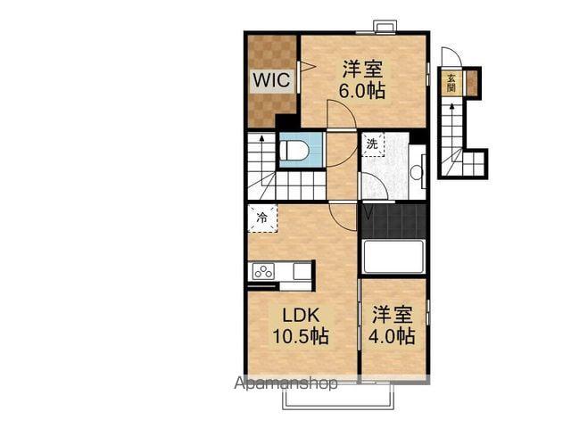 エスポワールK(2LDK/2階)の間取り写真