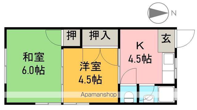 ハイツ鏡川(2K/1階)の間取り写真