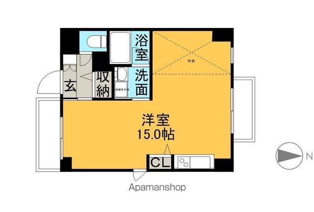カーサ・フェリーチェ(ワンルーム/2階)の間取り写真