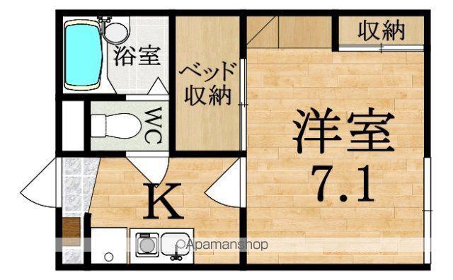 レオパレスアムール(1K/1階)の間取り写真