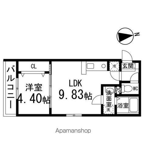 クレフラスト将監(1LDK/1階)の間取り写真