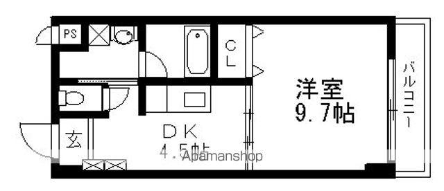 レキュリーブルー(1DK/2階)の間取り写真