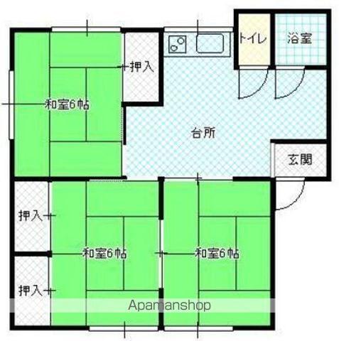 第2ルナハイツ(3K/2階)の間取り写真