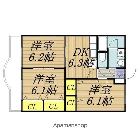 エスト・ヴィラージュ(3DK/3階)の間取り写真