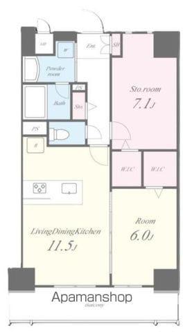 グラン クレイエル 両国(1SLDK/9階)の間取り写真