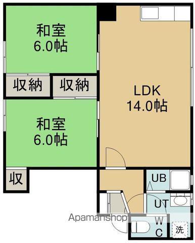 美原4丁目25番1棟3戸(2LDK/2階)の間取り写真