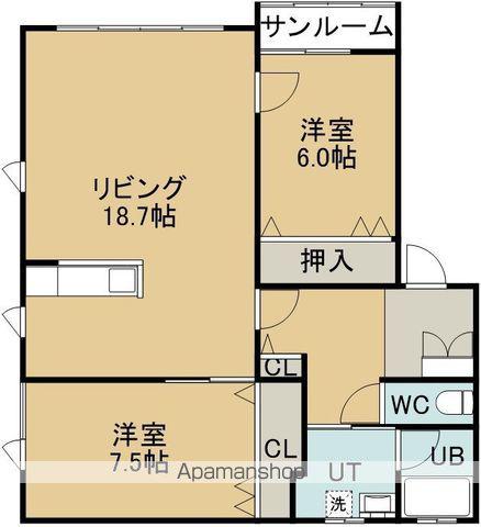 ヴィラージュ東浜(2LDK/1階)の間取り写真