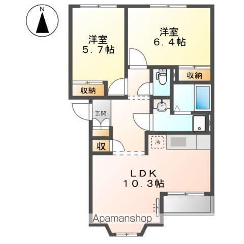 サスマル・パインツリー(2LDK/1階)の間取り写真