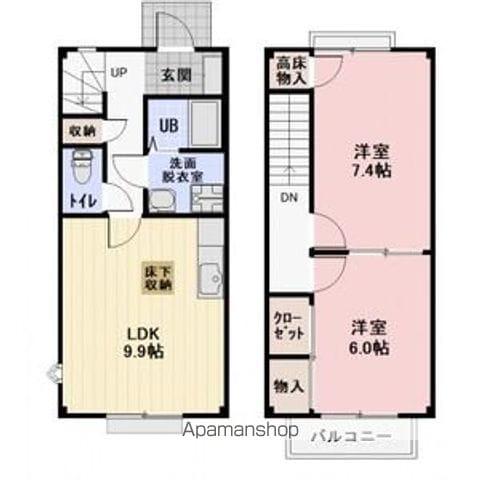 ＢＲＡＮＣＨＥ　ＨＩＫＡＲＩ(2LDK)の間取り写真