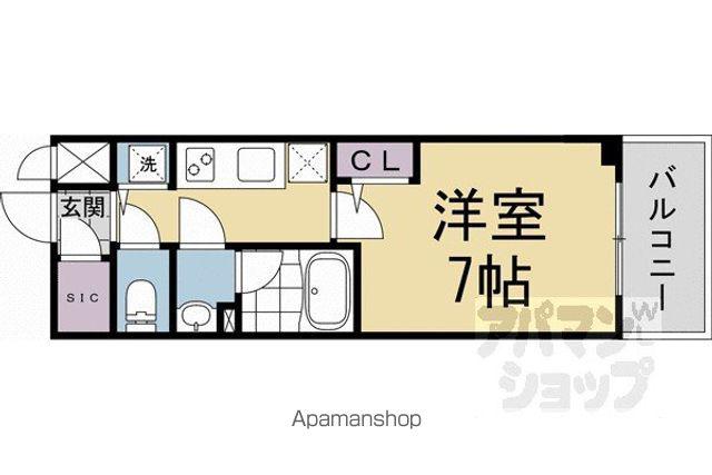 ベラジオ 雅び 京都七条ウエストII(1K/6階)の間取り写真
