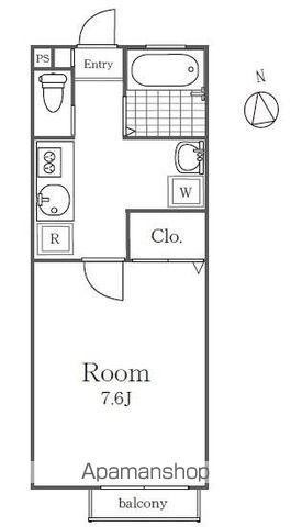 プリモフィオーレ(1K/2階)の間取り写真