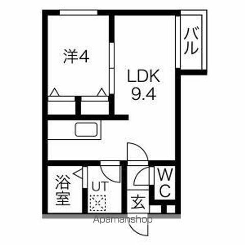 シンフォニア豊平(1LDK/2階)の間取り写真