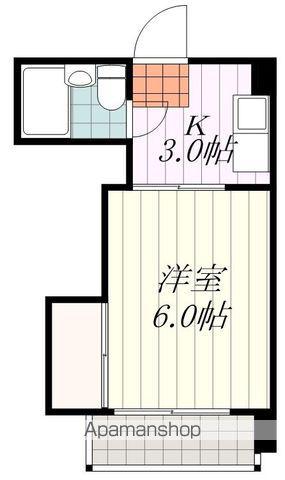 ブランノワール三番町(1K/2階)の間取り写真