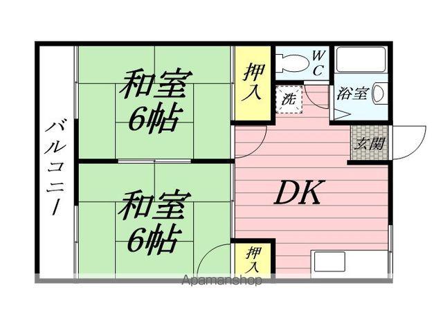 コーポラス新和(2DK/2階)の間取り写真