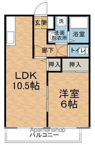 フォレストアオキ(1LDK/2階)の間取り写真