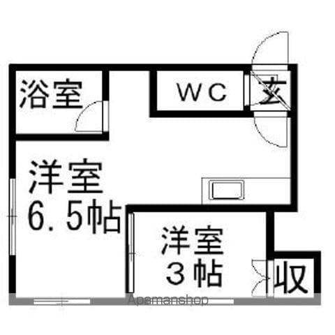 ラメール11(1DK/3階)の間取り写真