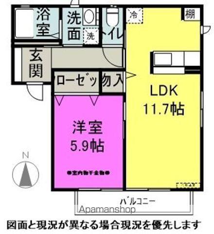ビオ・ガーデン C(1LDK/2階)の間取り写真