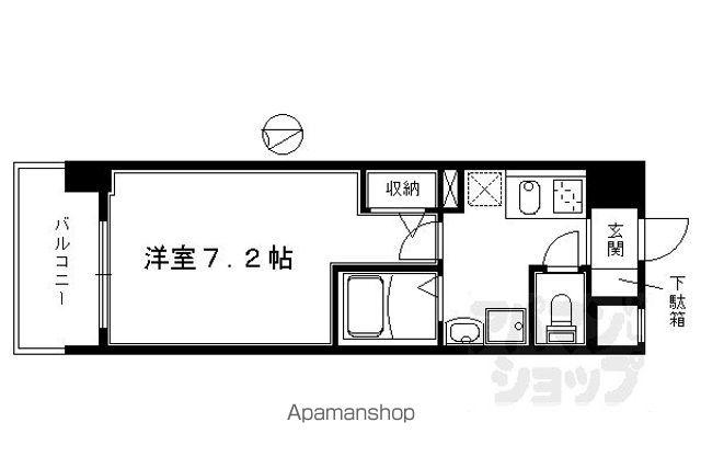 ラナップスクエア京都鴨川(1K/3階)の間取り写真