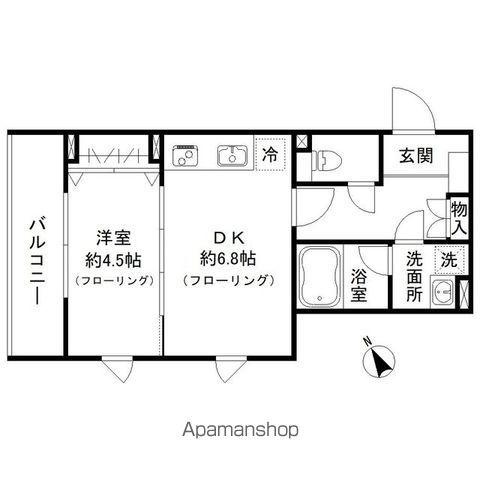 パークヒル城北(1DK/3階)の間取り写真