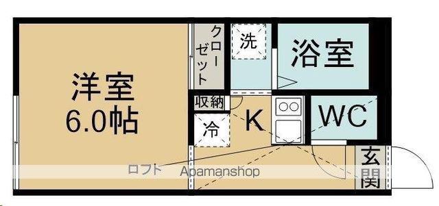 リベェールⅠ(1K/2階)の間取り写真