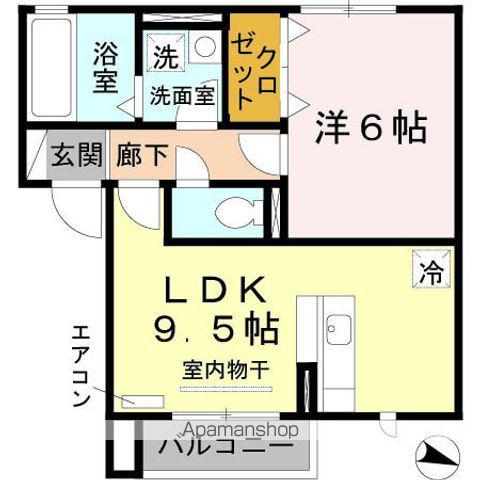 ヴィラ・シャロム A棟(1LDK/2階)の間取り写真