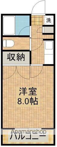 ベルトピア宮崎4(1K/2階)の間取り写真