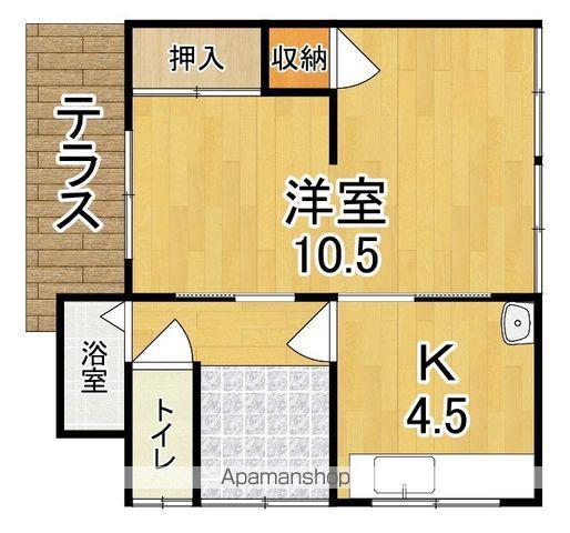 五条２丁目平屋(1K)の間取り写真