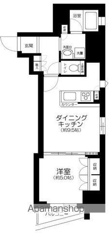フェルクルール上野駅前(1DK/9階)の間取り写真