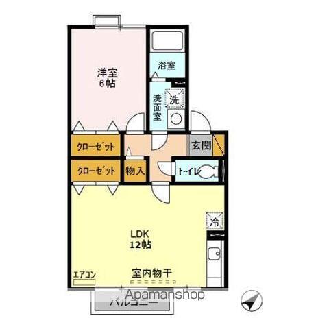 サンパティーク・さくら(1LDK/2階)の間取り写真