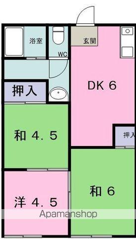 ハイツ陽光台(3DK/1階)の間取り写真