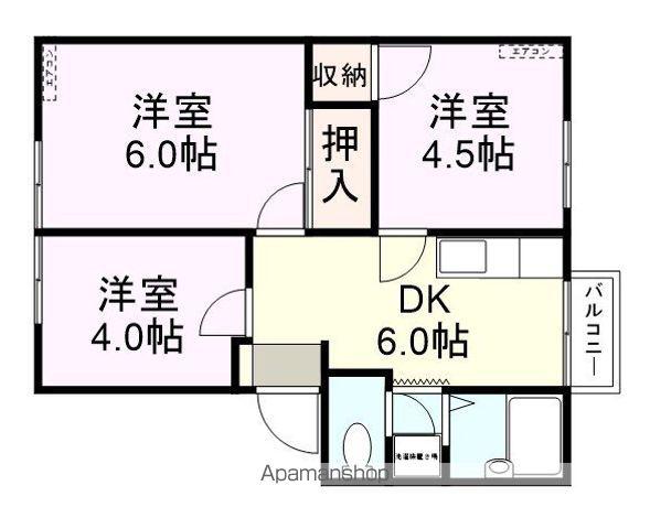 川西ハイツ(3DK/2階)の間取り写真