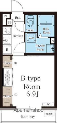 リブリ・検見川町(1K/1階)の間取り写真