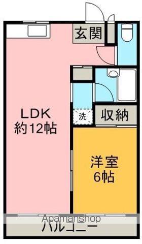 グラッドハウスⅡ(1LDK/2階)の間取り写真