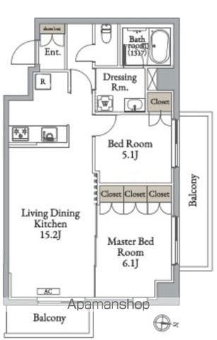 メトロステージ亀有(2LDK/3階)の間取り写真