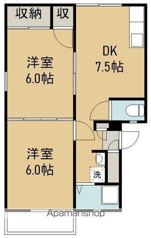 サンライフS(2DK/1階)の間取り写真